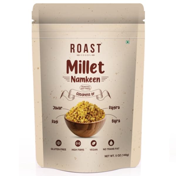 ROAST FOODS Millet Namkeen 140g Pack of 3 | Healthy Wholesome Snack with Nutritious Millets | Vegan, Gluten-Free, High Fibre & Cholesterol-Free | Crunchy Roasted Munch for Tea-Time, Office & Travel — image 2