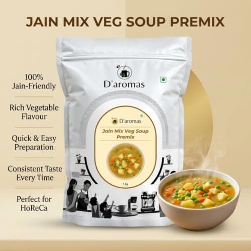 D'aromas Jain Mix Veg Soup 1kg, Instant Soup Premix Packet - No Onion No Garlic, Ready To Drink Soup — image 4