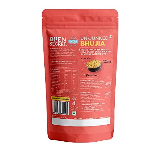 Open Secret Namkeen | 175g | Bhujia, Namkeen Snacks, Bhujia Sev, Healthy Snacks, Unjunked, Baked Not Fried, No Palm Oil, Zero Trans Fat, No Cholesterol (Pack of 1) — image 7