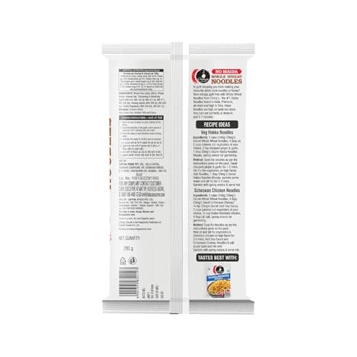 Ching’s Secret Whole Wheat Noodles 280g, No Maida, Air Dried/Not Fried, No Palm Oil, No MSG, High Fiber Atta Noodles (Serves 4) — image 4