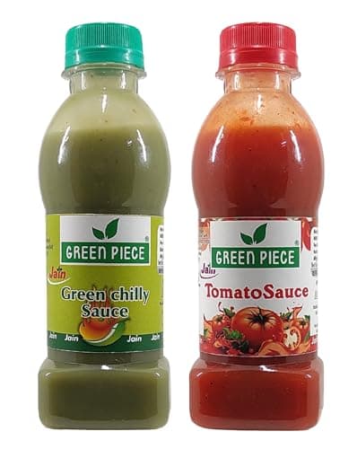 K3 Masala Green Piece Jain Sauce/Catchup Combo Without Onion/Garlic/Potato Tomato Sauce(200Gm)And Green Chilli Sauce(200Gm)(Pack Of 2)Sauce(400 G)
