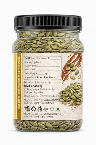 Pumpkin Seeds,– Rich in Protein & Zinc, High Fibre Snack – Non-GMO, Un-salted – Healthy Snacking/Baking/Smoothie Topping. (1000 g) — image 3