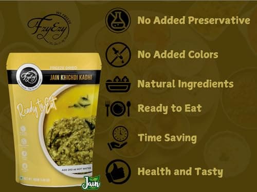 Jain Khichdi Kadhi | Freeze Dried | Ready to Eat Combo Meal | Authentic Jain Taste | Preservative Free, Gluten Free, No Onion No Garlic | Add Hot Water & Enjoy | Ideal for Travel, Office, and Quick Meals — image 6