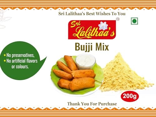Sri Lalithaa’s Traditional Instant Bajji Mix | South Indian Style Crispy Snack Batter | No Onion & No Garlic | No Artificial Colours – 200g — image 4