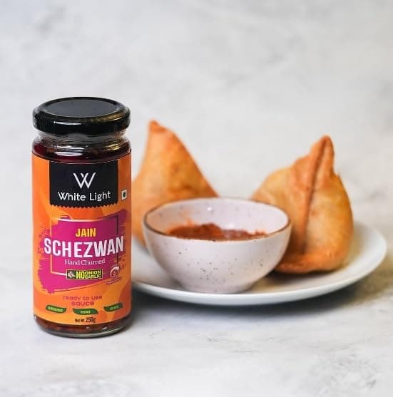 White Light Food Jain Schezwan Sauce l No Onion No Garlic l Ready to Eat Healthy Food - Pack of 2, 250g Each — image 4