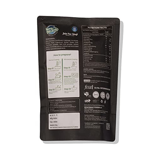 SPACEMAC FOODS Freeze Dried Jain Pav Bhaji Ready to Eat, Instant Mix, 60 Gram — image 2