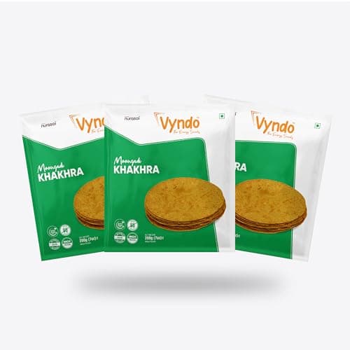 Vyndo Methi Bajra Khakhra Pack of 3 (200g Each) | Millet-Based, High Protein & Fiber | Gluten-Free, No Palm Oil | Anytime Snacks for Kids & Adults. — image 6
