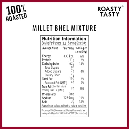 Roasty Tasty Millet Bhel Mix 100g | Ready-to-Eat Healthy Bhel Snack – No Chutney Required | Roasted Namkeen with Millets, Chana & Spices | High Fiber | No Onion No Garlic Bhel Namkeen | Instant Bhel Mix — image 4