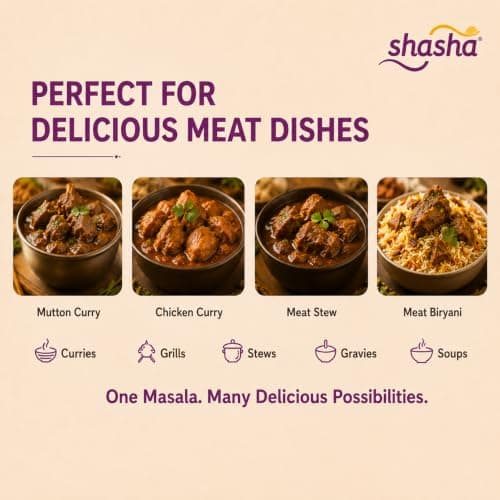 Shasha Meat Masala Powder 100g - Spice Mix for Flavorful Meat Dishes - No Onion or Garlic - From the House of Pansari — image 5