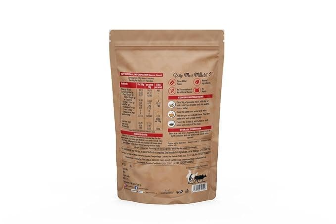 ME & MILLETS Chocolate Flavor Millet Pancake Mix (150g X 2) Sweetness Of Jaggery, No Maida, No Wheat, No Preservatives, Vegetarian, Eggless, Healthy Breakfast for Family (Jain Friendly) — image 2