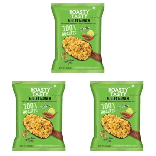 Roasty Tasty Millet Munch Chatpata 340g - Gluten Free Healthy Snacks | Ideal for Weight Management | Cholesterol-Free Millet Namkeen — image 8