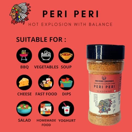 Indiana Organic Peri peri Seasoning - Preservative or Flavor Enhancer Free, Packed on Order Freshly Made. - 100 gram, No Onion and Garlic — image 6