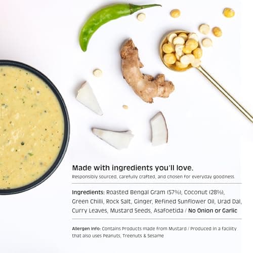 Chutnefy Coconut Chutney Mix | 250g Freeze-Dried Instant Dry Mix | Just Add Water to Make 20+ Servings (1000 g) | 0% Preservatives or Additives — image 5