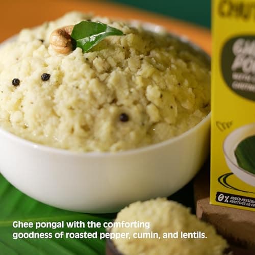 Chutnefy Ghee (Ven) Pongal (With Coconut Chutney & Sambar) | 95g Freeze-Dried Instant Meal | Just Add Hot Water to make a meal for 1 | 0% Preservatives or Additives — image 6