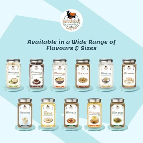 Kamdhenu Gauveda ChatPata Spice Masala | Blend With Natural Ingredients Cumin, Coriander, Pudina, Salt, Jeera | No Preservatives | No Onion No Garlic | Pack In Premium Organic Glass Jar With Steel Cap (Chaas & Curd Masala, 200g ) — image 7