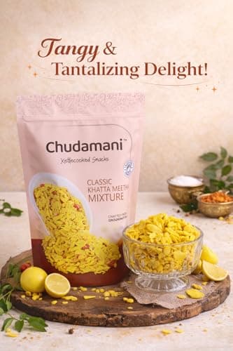 Chudamani Classic Khatta Meetha Mixture, Traditional Handmade Cooked Snacks, Crunchy Snack Mix with Puffed Rice, Sev & Spices -250gm — image 4