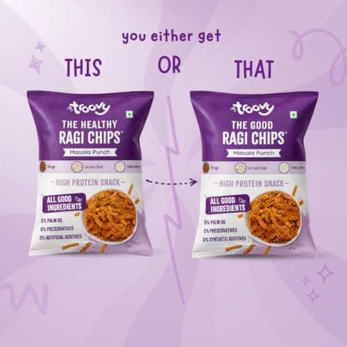 Troovy Ragi Chips | Made with Ragi | No Maida, No Palm Oil (70g,Pack of 3) — image 3