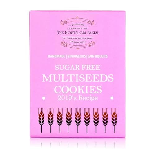 The Nostalgia Bakes Sugar-Free Multiseeds Cookies – Handmade Healthy Biscuits for Diabetics – Natural Seed Mix Cookies with 2019's Original Recipe – Jain Friendly Tea-Time Snack – No Added Sugar
