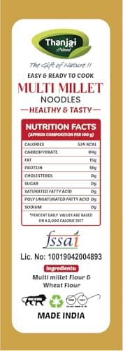 Thanjai Natural Multi Millet Noodles 180 Grams X 5 (900 Grams) of Homemade Natural Millet Noodles(No Preservatives, No Chemicals, No Artificial Extract) — image 7