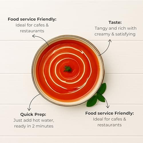 D'aromas Instant Jain Tomato Soup 10Kg, Instant Premix Powder With No Onion & No Garlic, Mix Powder, Veg Soup, No Artificial Flavour & Colour (Each 500gm) (Pack Of 20) — image 4