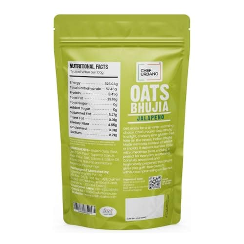 Chef Urbano Oats Bhujia - Jalapeno Flavour (70g) | Gluten Free & Vegan | High Fiber & Protein | No Wheat No Maida | Light & Healthy Everyday Snacking - Pack of 1 — image 2