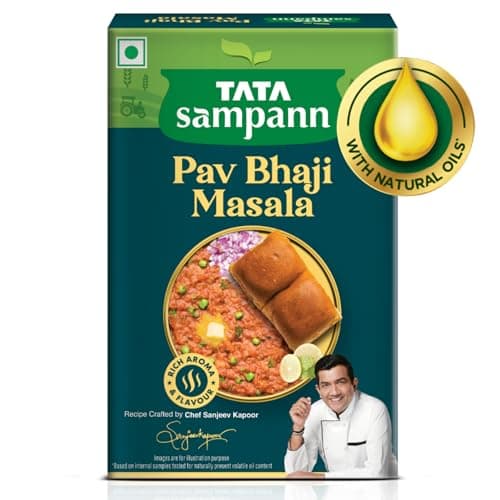 Tata Sampann Pav Bhaji Masala with Natural Oils, 100g, Crafted by Chef Sanjeev Kapoor, With Chef’s Exclusive Tip, Rich Aroma & Flavour