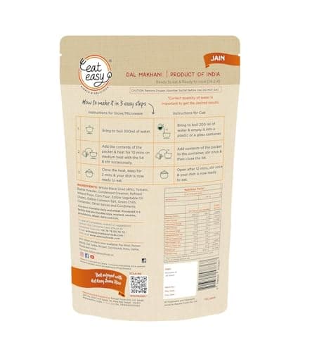 Eat Easy Ready To Eat Jain Meal Combo- Dal Tadka & Dal Makhani (62g Each) | No Garlic No Onion Ready to Eat & Cook Travel Food | Freeze Dehydrated | 100% Veg | No Preservatives | Just Add Water Instant Food — image 2