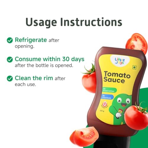 Little Joys Tomato Sauce Squeeze For Kids | No Refined Sugar, No Added Preservatives, No Chemicals | 100% Vegetarian | Tomato Ketchup With Jaggery | 320gm (Pack of 2) — image 6