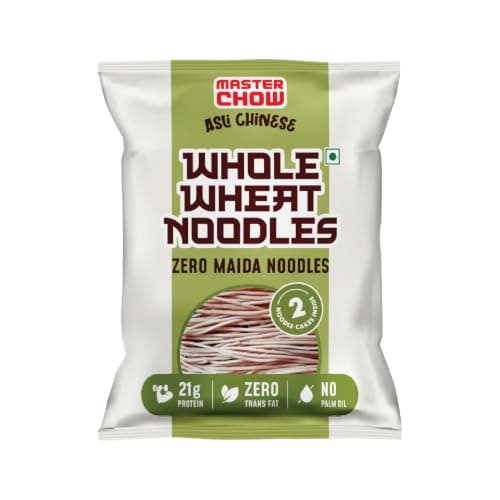 MasterChow Zero maida noodles | whole wheat noodles | 21 Grams of protein | No Preservatives and MSG (Pack of 1)