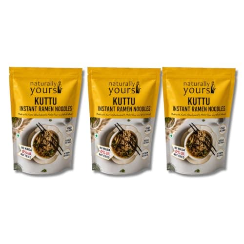 Naturally Yours Soba Instant Ramen Noodles | Buckwheat, Millet & Whole Wheat | High Protein & Fiber | No Maida, No MSG, Not Fried | No Onion No Garlic, Jain Friendly | Ready in 2 Minutes | 175g Pack 3