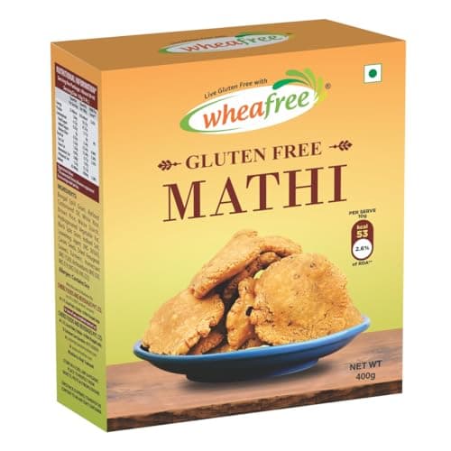 Wheafree Gluten Free Mathi (400g) | Delicious, Ready to Eat Indian Snacks | Tasty Crispy and Crunchy Savoury | Lactose Free | Best Tea Time Savoury Snacks
