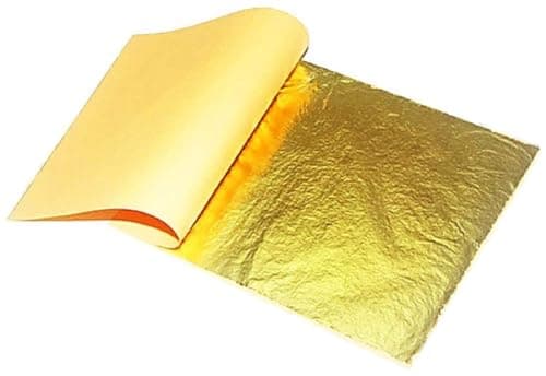 24k Pure Edible Gold Vark Golden Leaf 50MMx50MM Gold Foils 25 Sheets for Cake Sweets ayurvedic Medicine face Treatment Anti Aging spa (30) — image 6
