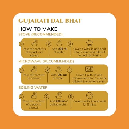 BowlFul Gujarati Dal Bhat, 70 GMS, Sweet Dal Preparation with Basmati Rice and No Onion or Garlic. 100% Natural, Freeze Dried Food — image 5