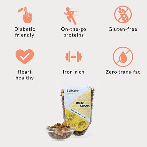 SelfCare By Suman Agarwal Limbu Chana Pack of 1 200g | Roasted - No Added Sugar - Gluten Free | Snacks - Namkeen - Grocery | Spicy Crunchy & Chatpata - Tae time Snakcing | Jain & Travel Friendly — image 3