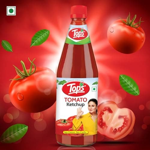 TOPS Tomato Ketchup No Onion No Garlic - 1 Kg Glass Bottle | Made with the goodness of juicy hand-picked Tomatoes | No Added Colour & Flavour — image 6
