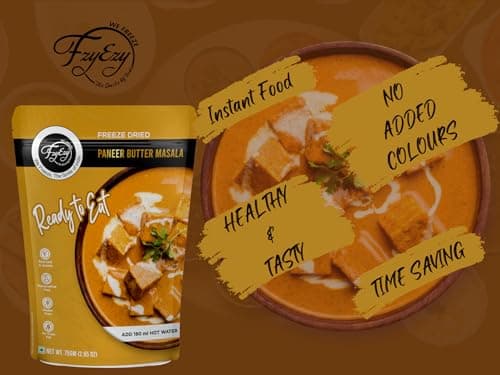 FzyEzy Freeze-Dried Jain Paneer Butter Masala – 75g | Instant Jain Indian Cuisine | Authentic No Onion, No Garlic Paneer Butter Masala Gravy | Jain Vegetarian Gourmet Delight | Ready-to-Eat | Gluten-Free | Preservative-Free Meal — image 5