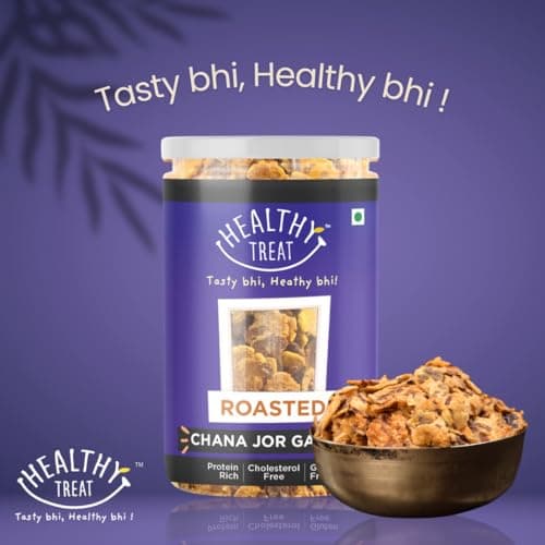 Healthy Treat Roasted Chana Jor Garam 200 gm | Healthy, Roasted Oil-Free Namkeen | Ready-to-eat | Healthy Snacks | Low in calories | Protein-Rich Snack | Roasted Beaten Chana Snack | Gluten Free — image 2
