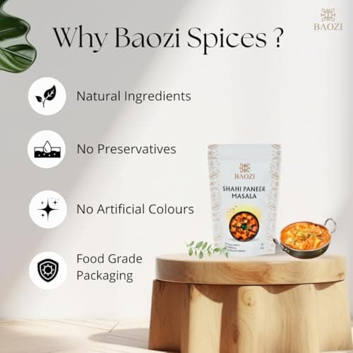 BAOZI Shahi Paneer Masala 100g - No Onion, No Garlic | Royal Indian Spice Blend for Paneer Dishes | Rich, Creamy & Aromatic Flavor | Perfect for Shahi Paneer, Curries & Gravies — image 2