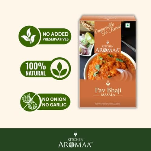 Kitchen Aromaa Jain Pav bhaji Masala powder, No Onion - No Garlic, Jain Special Masala, 300 gm (Pack of 3) |Zero added Colours, Fillers, Additives & Preservatives| Authentic Bombay Pav Bhaji Masala Powder — image 4