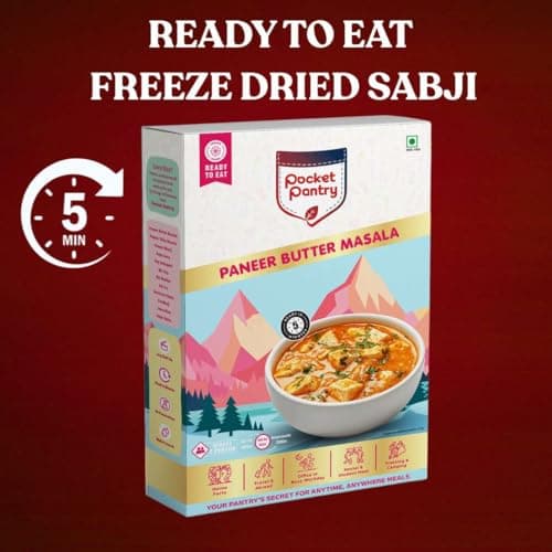Pocket Pantry Ready to Eat Paneer Butter Masala(Jain) | Freeze Dried | Rehydrated Wt 280gm | No Palm Oil, No Preservatives | 100% Natural | Dry Wt 80g | Serves 2 |Instant Meal — image 3