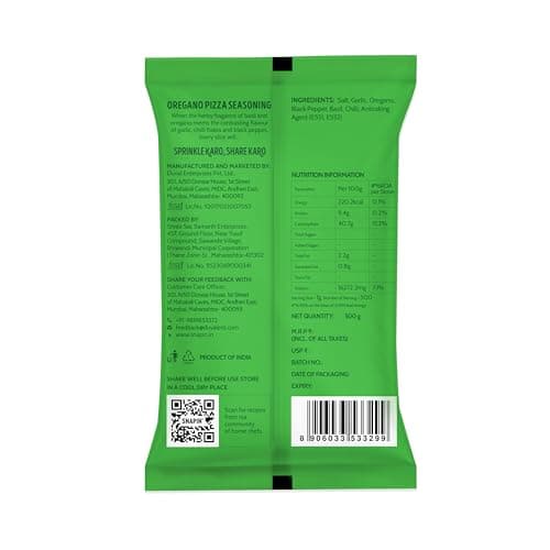 SNAPIN Oregano Pizza Seasoning Institutional Pouch, 500 gm | Multipurpose Italian Seasoning | Oregano Seasoning for Pizza, Pasta, Garlic Bread, Soups & Italian Food | Ready to use big pouch — image 3