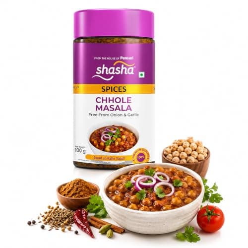 Shasha Chole Masala 100g - Spice Mix for Flavorful Chole - No Onion or Garlic - From the House of Pansari