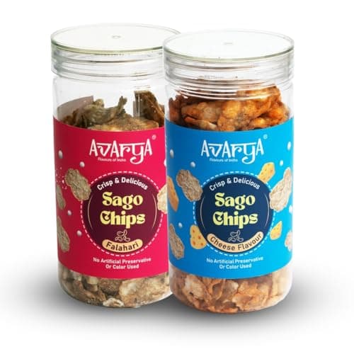 Avarya Assorted Sago Chips | Classic Salted Sabudana Chips | Crispy & Fresh Indian Snack | Falhari Friendly | 100% Vegetarian | Light & Crunchy Tea Time Munchies | 125gm | Pack of 1 — image 7