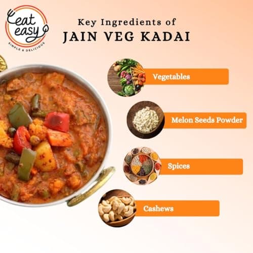 Eat Easy Ready To Eat Jain Veg Kadhai, 85gm of 1 Pack, Instant Food, Indian Meal, Travel Food, No Preservatives, No Added Artificial Colours & Flavours, Just Add Water and Cook (Pack of 2) — image 6