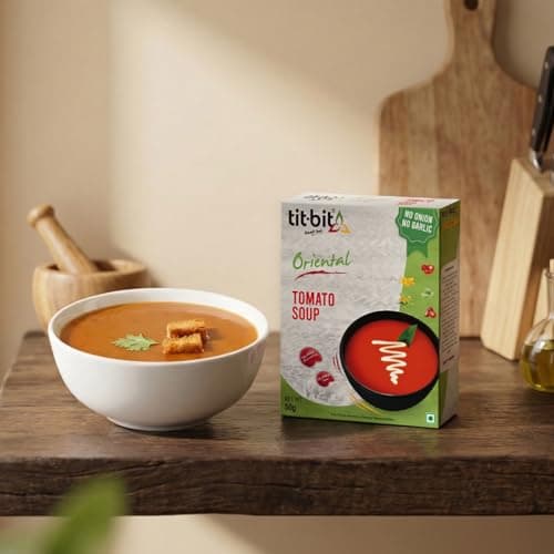 Tit-Bit Tomato Soup Powder Pack of 5 (250g), Instant Chatpata and Spicy Tomato Soup, No Onion No Garlic, Ready-to-eat Soup Packets for Easy Preparation — image 5