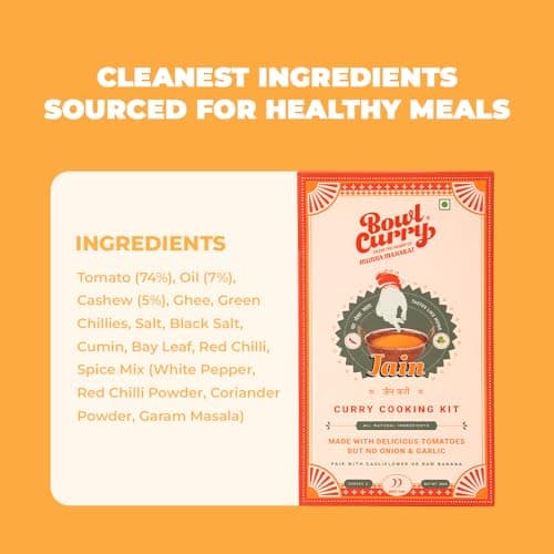 Bowl Curry Jain Curry Paste 300g | Ready to Cook Indian Gravy in 10 Min | No Onion No Garlic | Made With Juicy Tomatoes & Authentic Spices | No Preservatives or Artificial Colours | Serves 3 — image 3