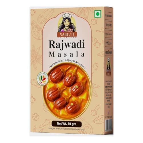 Nairuti Vyutpadan Rajwadi Masala (Jain Friendly) 50g | No Onion No Garlic | Royal Indian Curry Spice Blend | Premium Whole Spices for Rich Sabzi, Paneer & Gravies | No Preservatives