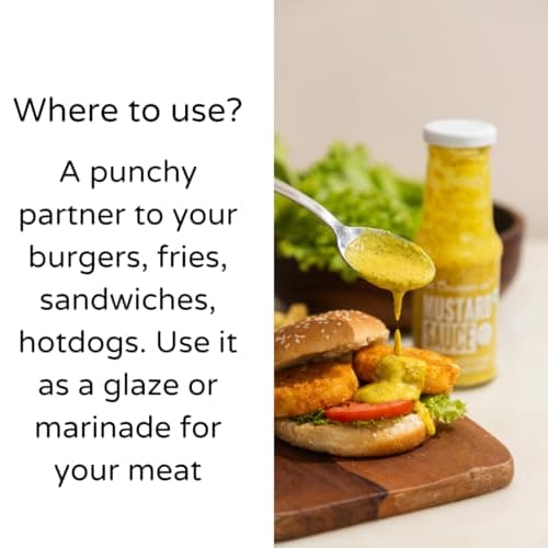 The Gourmet Jar Mustard Sauce 210g | 100% Natural, No Preservatives, No Artificial Colors, No Artificial Flavouring agent | No Refined Sugar| Gluten- free| Strong & Smooth |Perfect for sandwiches, burgers & hot dogs| Pack of 1 — image 5