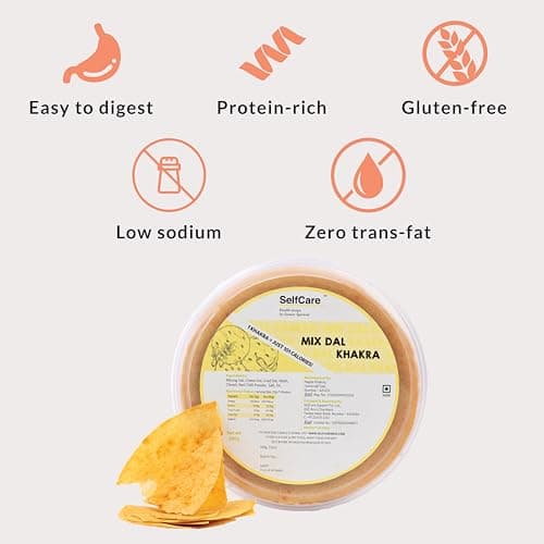 SelfCare By Suman Agarwal Mix Dal & Green Gram Khakhra - (Combo Pack) 250g each | Roasted-Crackers-Namkeen-Grocery | Crispy & Chatpata - Tae time - Eat with Dip | Gluten Free - Jain & Travel Friendly — image 4
