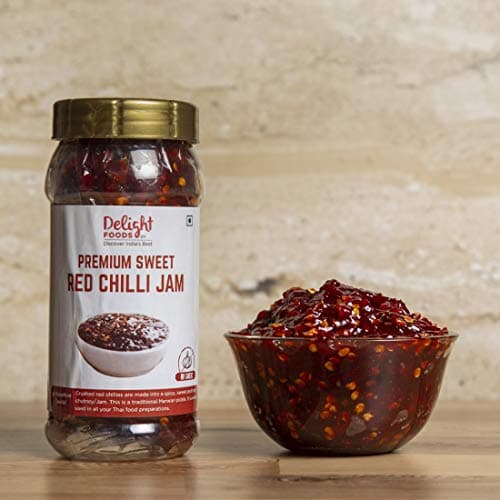 Delight Foods Rajasthani Premium Sweet Red Chilli Jam 300g | Hot & Sweet Chilli Spread | Spicy & Tangy Dip Sauce | No Onion No Garlic — image 6